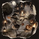 Spooky Halloween Witch Scene Prompt
